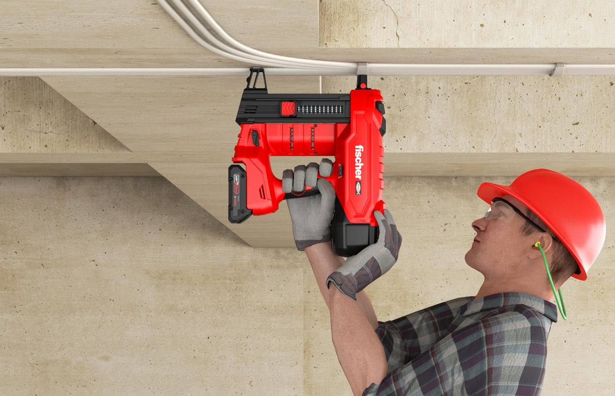 fischer Clavadora de hormigón FXC 85, sin gas, AMPShare Alliance, con ajuste de profundidad, para 500 clavos por carga, sin batería Bosch ProCore de 18 V
