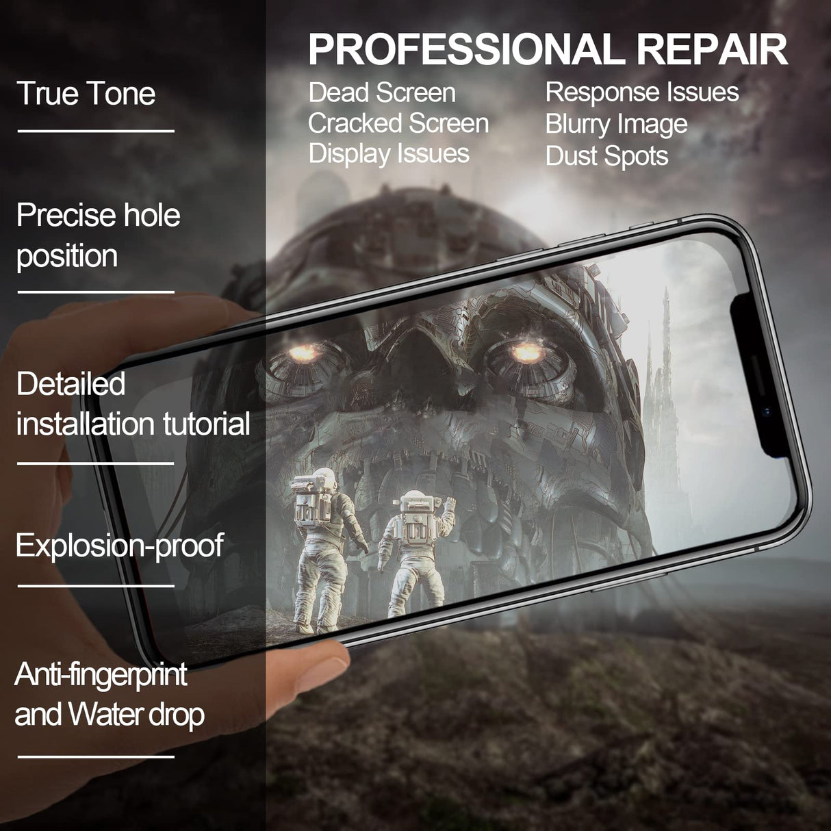 Seafree para iPhone X Pantalla de reemplazo 3D Touch Pantalla LCD digitalizador Conjunto Completo + Herramientas de reparación + Protector de Pantalla + TPU Caso + Sello a Prueba de Agua 5.8 Pulgadas