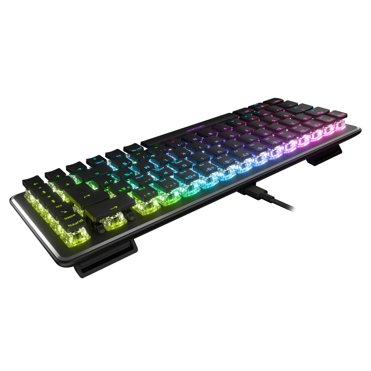 Turtle Beach Vulcan II Mini - Teclado óptico para Juegos 65% con iluminación RGB Personalizable, tecnología de duplicación de Botones, Placa de Aluminio - Negro