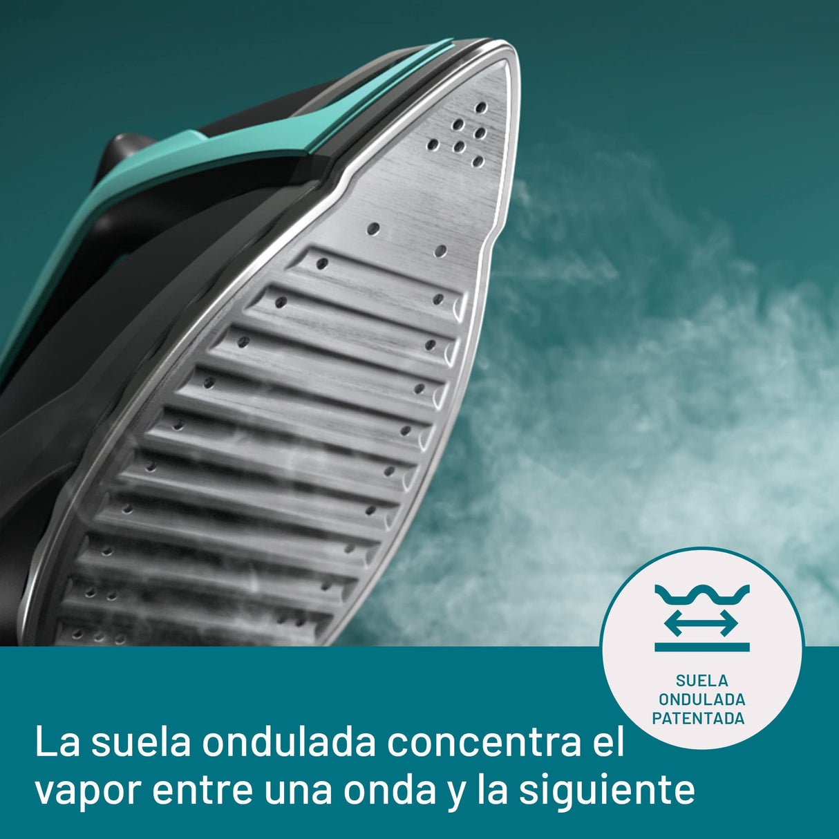 Imetec Onda P1, Centro de planchado, Suela Exclusiva a Ondas Patentada, 2400 W, golpe de Vapor 300 g, 3 Filtros Antical con Iones de Plata, Tecnologia No Stop Autonomía Ilimitada