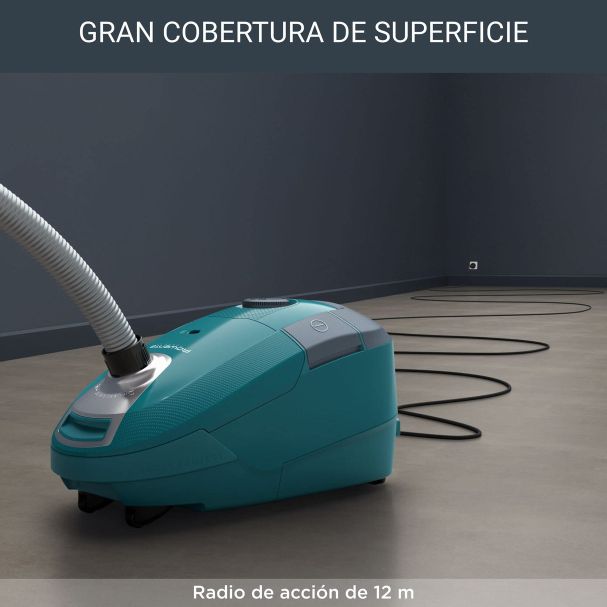 Rowenta Power XXL RO3143EA, aspiradora con bolsa, motor de bajo consumo con máximo de 900 W, capacidad de 4,5 L, kit para parqué, radio de acción de 12 m, filtración, cambio de bolsa higiénico
