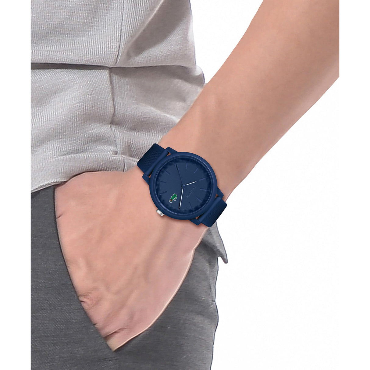 Lacoste Reloj Analógico de Cuarzo para Hombre o Mujer, con una elegante correa de silicona con textura petit piqué