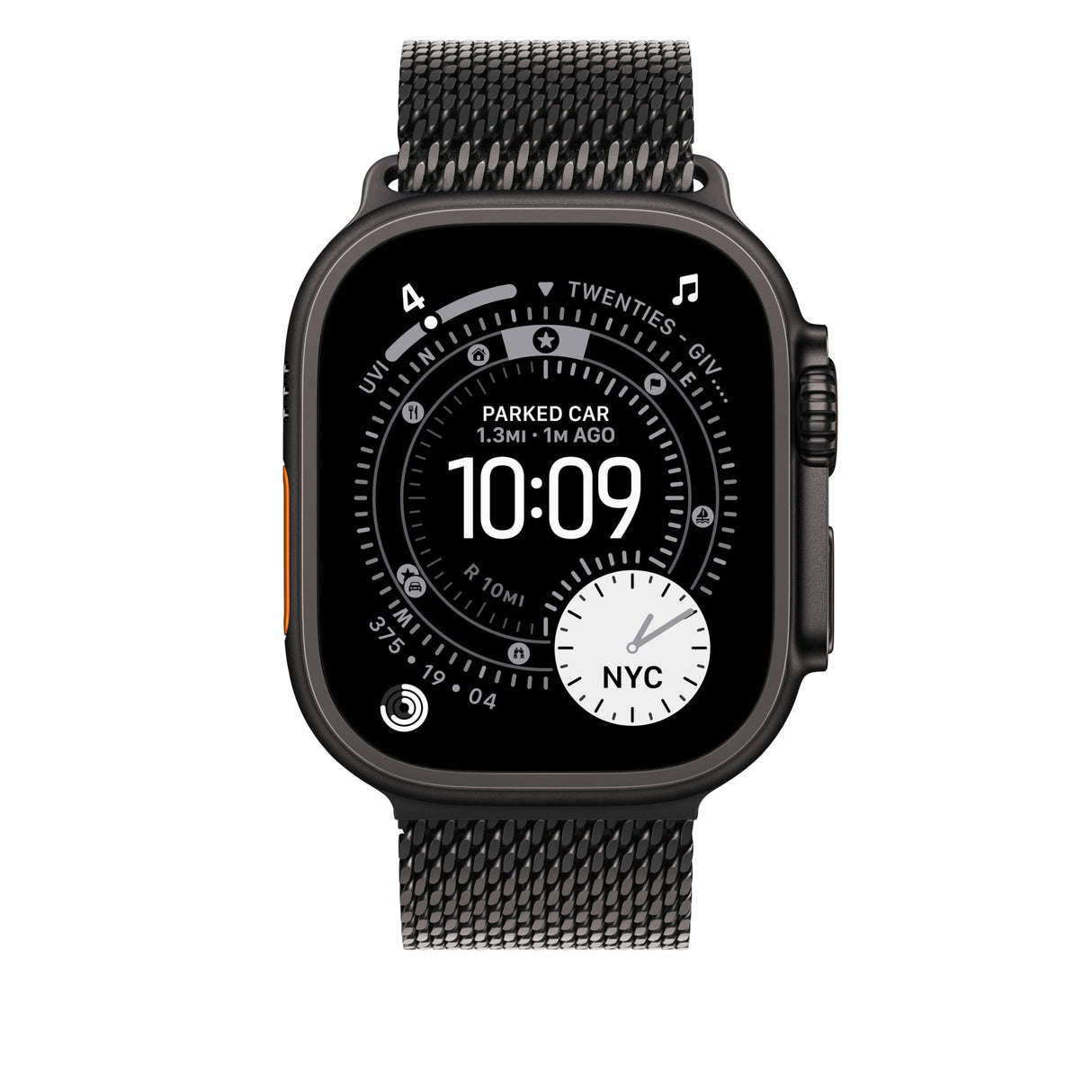Apple Watch Band - Pulsera Milanese Loop - 49 mm - Titanio Negro - Talla L