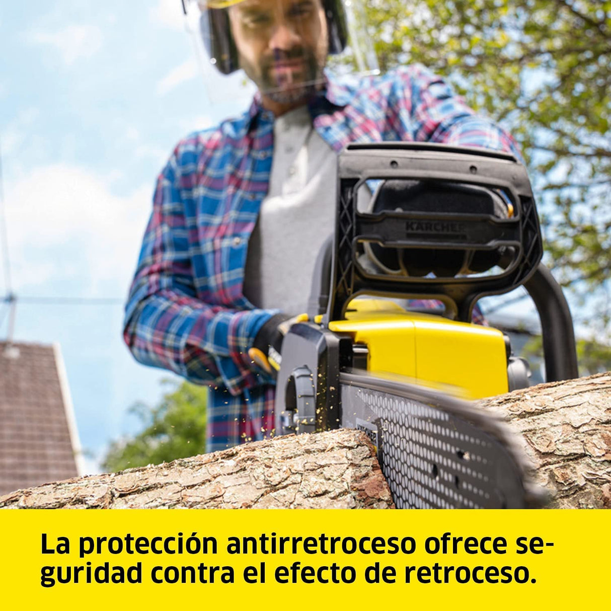 Kärcher 18 V Motosierra CNS 18-30, longitud de espada: 30 cm, lubricación de cadena automática, protección antirretroceso, máx. 35-70 cortes, compatible con batería 18 V Kärcher, batería no incluida