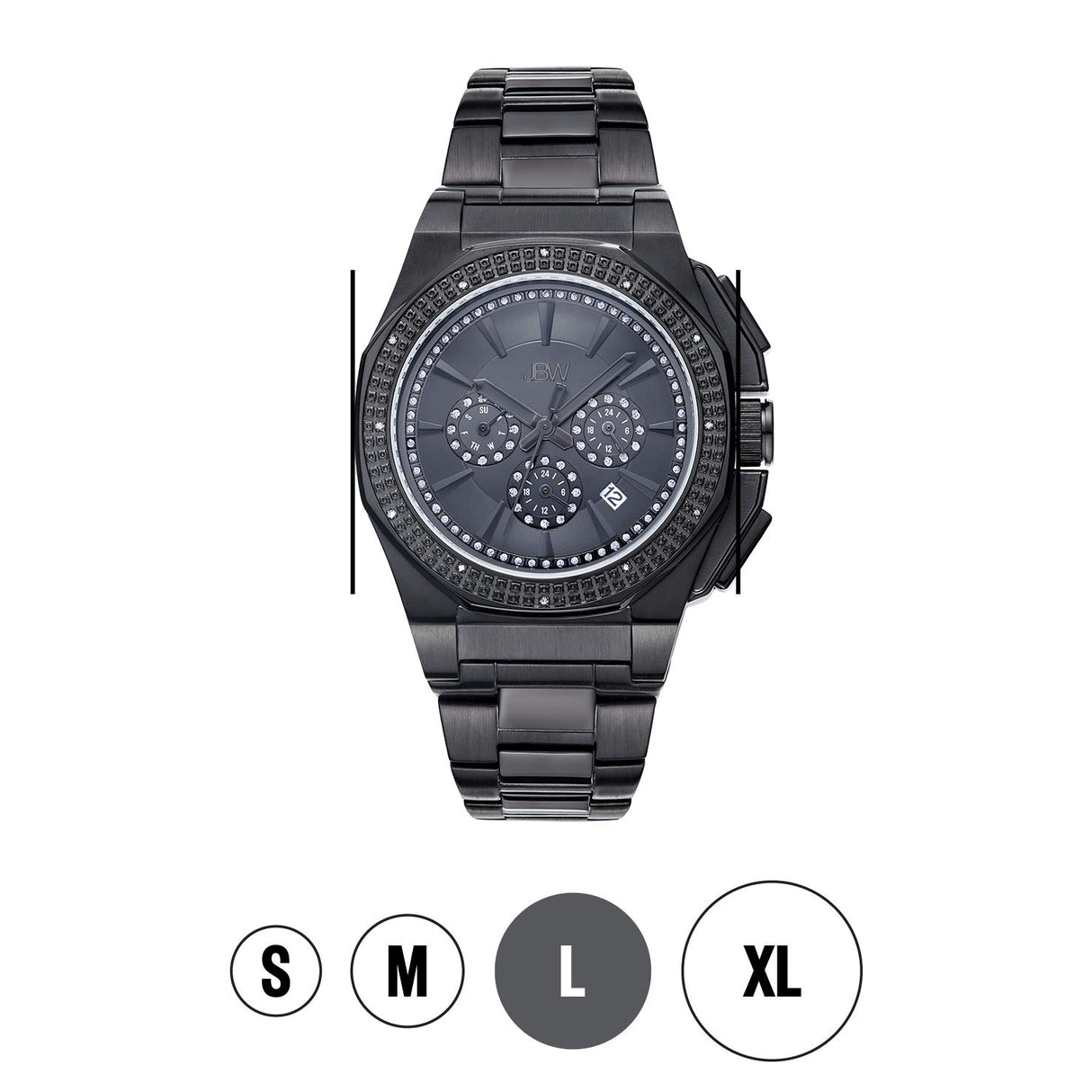 JBW KNOX Reloj DE Hombre Diamante Cuarzo 44MM Color Negro J6329C