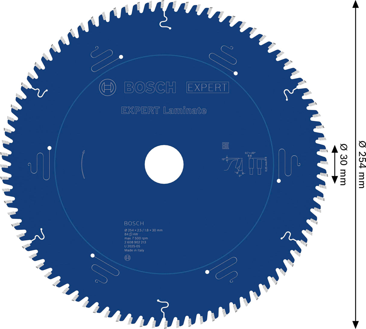 Bosch 1x Hoja de sierra circular EXPERT Laminate Corded (para Laminado, Ø mm, Professional Accesorios Sierra circular ingletadora con cable)