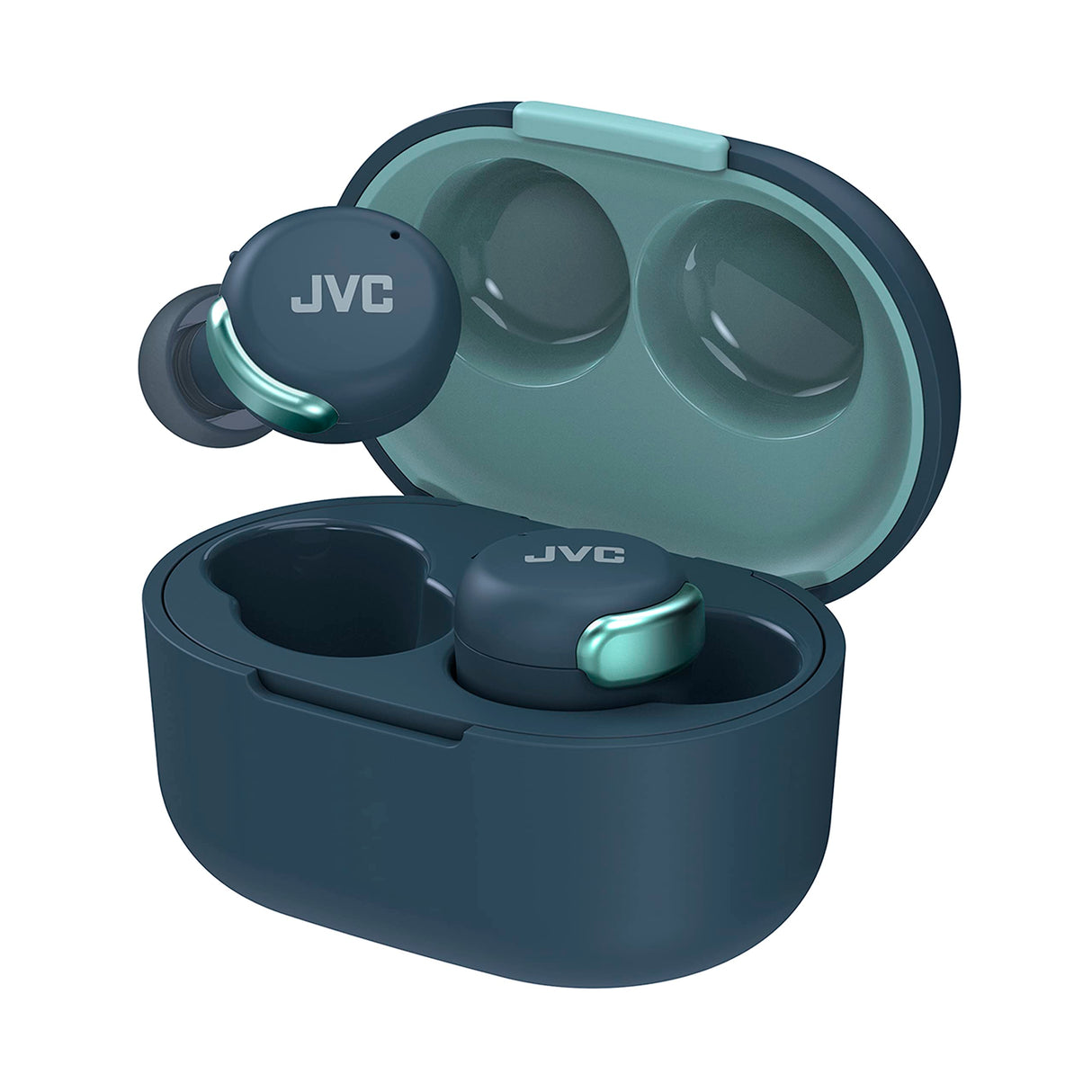 JVC Auriculares Inalámbricos Cancelación de Ruido - Compact True Wireless Earbuds Bluetooth 5.2, Modo Baja Latencia, Batería con 21H de reproducción, Resistencia al Agua (IPX4) HA-Z330T-G (Verde)