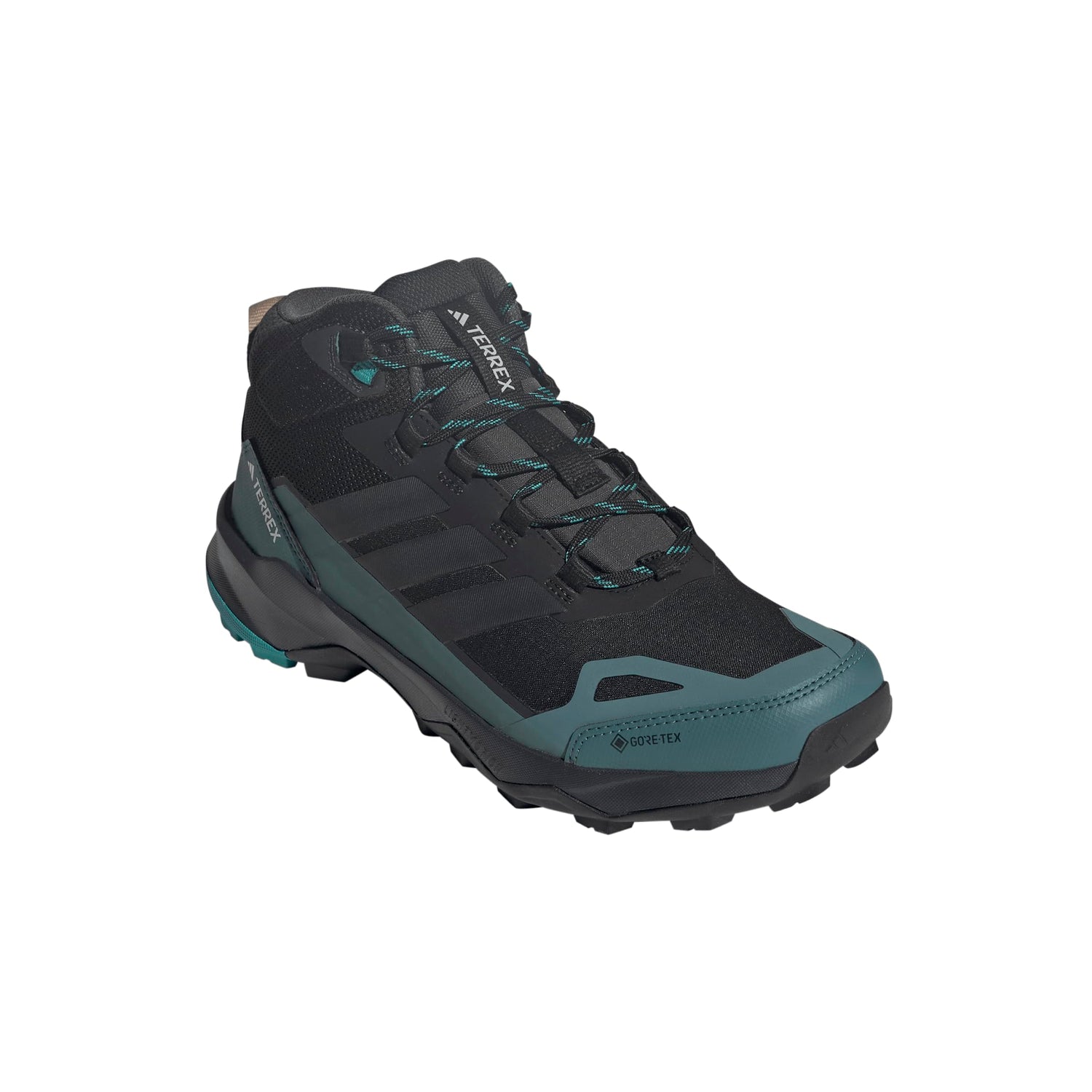 adidas Terrex Skychaser AX5 Mid Gore-Tex Hiking Shoes, Zapatos de Senderismo Hombre, Core Black/Carbon/Pure Teal, 42 EU