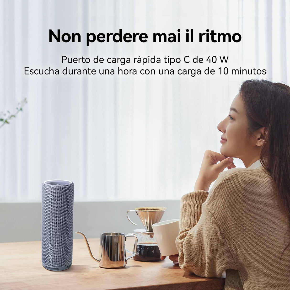 HUAWEI Sound Joy 2, Altavoz Bluetooth Portátil, Sistema Sound de Cuatro Unidades, Reproducción de 26 Horas, Resistente al Agua IP67, Agitar para Estéreo, Espectáculo de Luces con Estilo, Azul