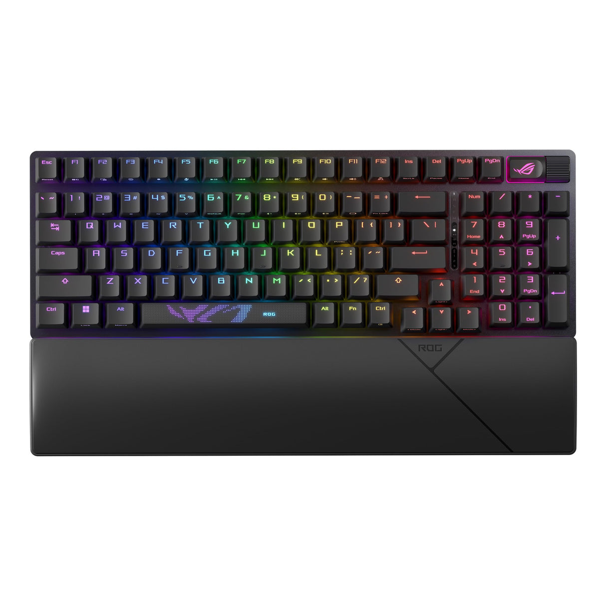 ASUS ROG Strix Scope II 96 Wireless - Teclado mecánico Gaming - Tri-Modo, Controles multifuncionales, interruptores y estabilizadores ROG NX Snow y Hot-Swap, 3 ángulos de inclinación y reposamuñecas,