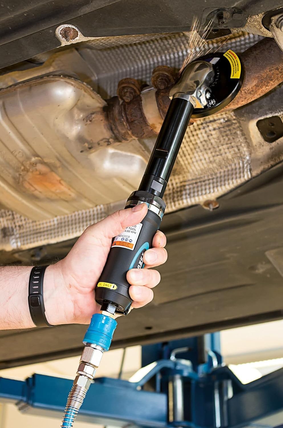 Amoladora de profundidad HAZET 9033P-8 I altura total baja de 50 mm, para discos de corte de 100 x 1 x 10 mm I herramienta práctica para cortar chapa y acero