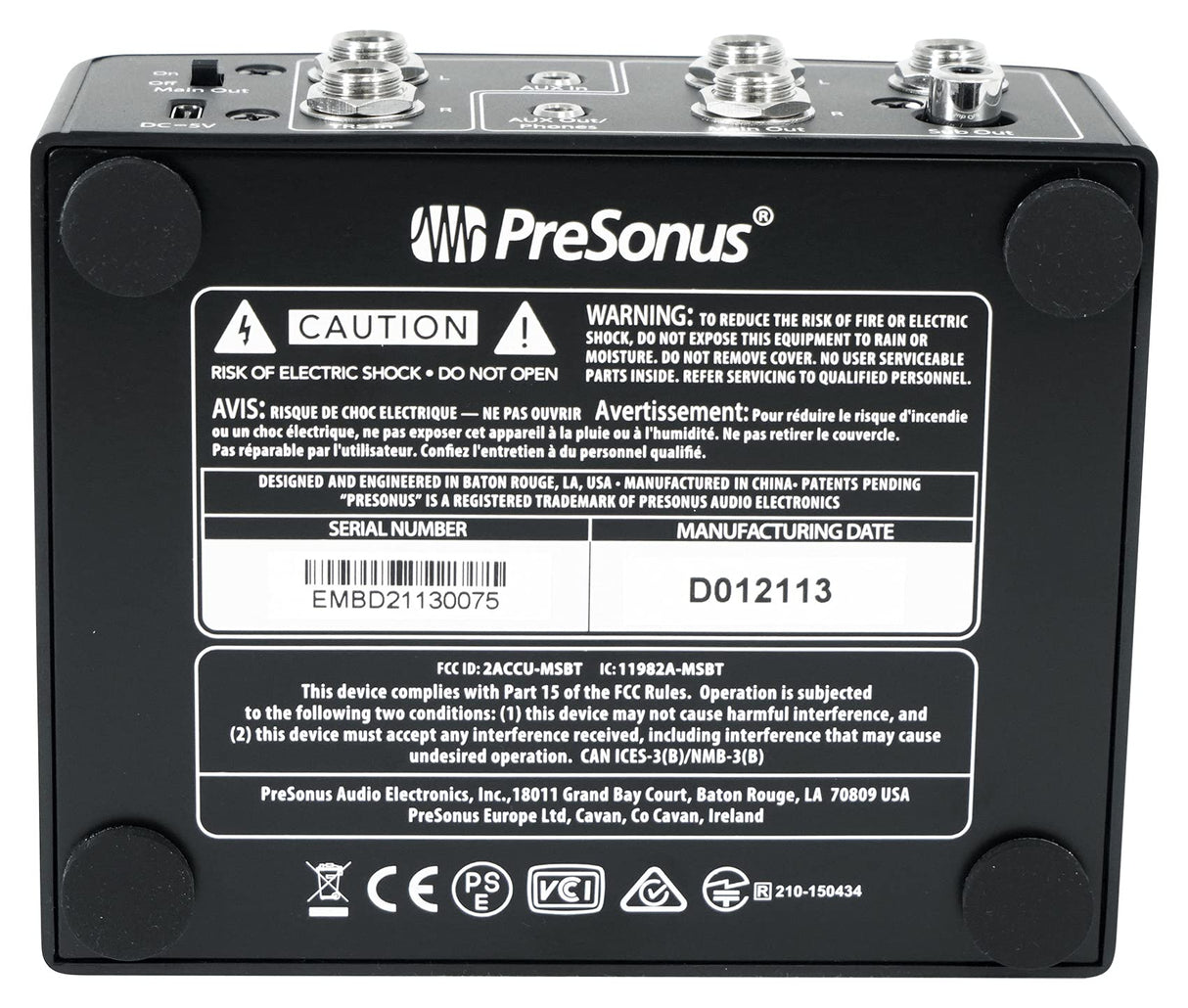 PreSonus MicroStation BT Controlador de monitores 2.1 con conectividad Bluetooth