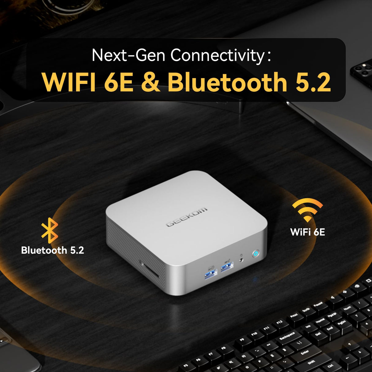 GEEKOM Mini PC A8, AMD Ryzen 7 8845HS (8 núcleos, 16 subprocesos, hasta 5,1 GHz) Mini PC para Juegos Windows 11 Pro 32 GB DDR5 1TB SSD Mini PC | AMD Radeon 780M | Wi-Fi 6E | BT5.2 | 8K | IA |