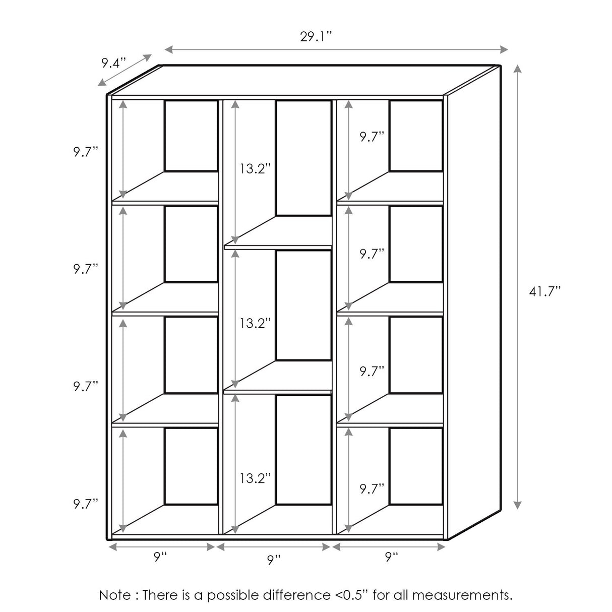 Furinno Luder Estantería Abierta Librería de 11 Cubos, Blanco