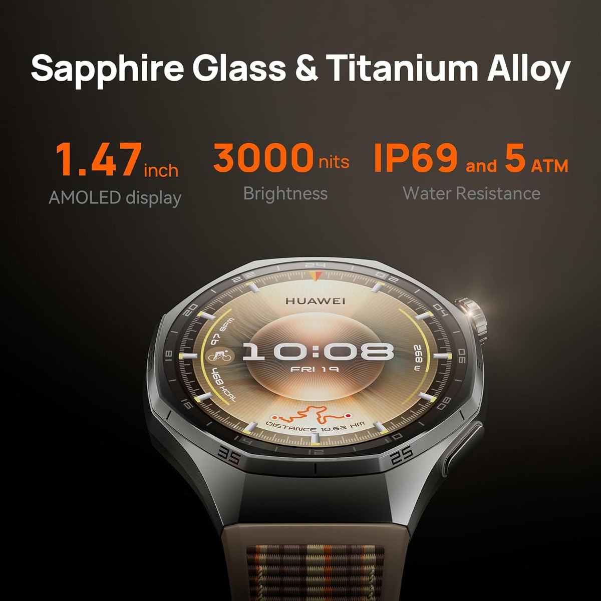 Huawei Reloj Inteligente Watch GT 6 Pro GPS de 46 mm, Pantalla táctil AMOLED de 1.47 Pulgadas, hasta 21 días de duración de la batería, Ciclismo de Nivel Profesional, más de 100 Modos Deportivos, iOS