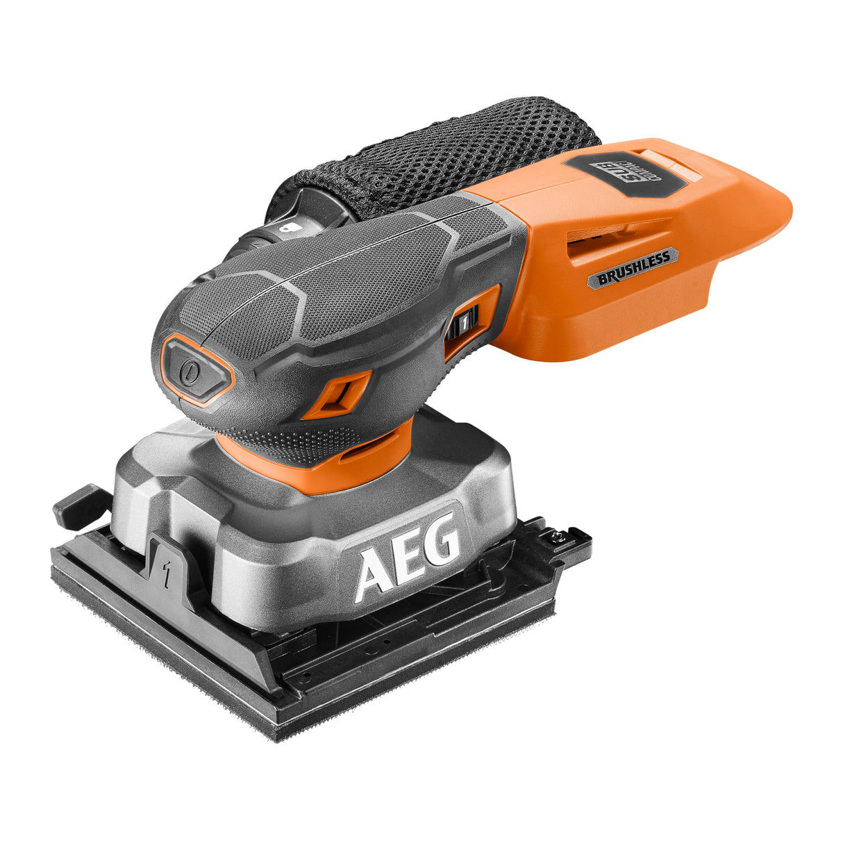 AEG BFS18SBL-14-0 - Lijadora vibratoria (18 V, 1/4 hojas, 7000 a 12000 osc/min, fijación de velcro o pinza (sin batería)