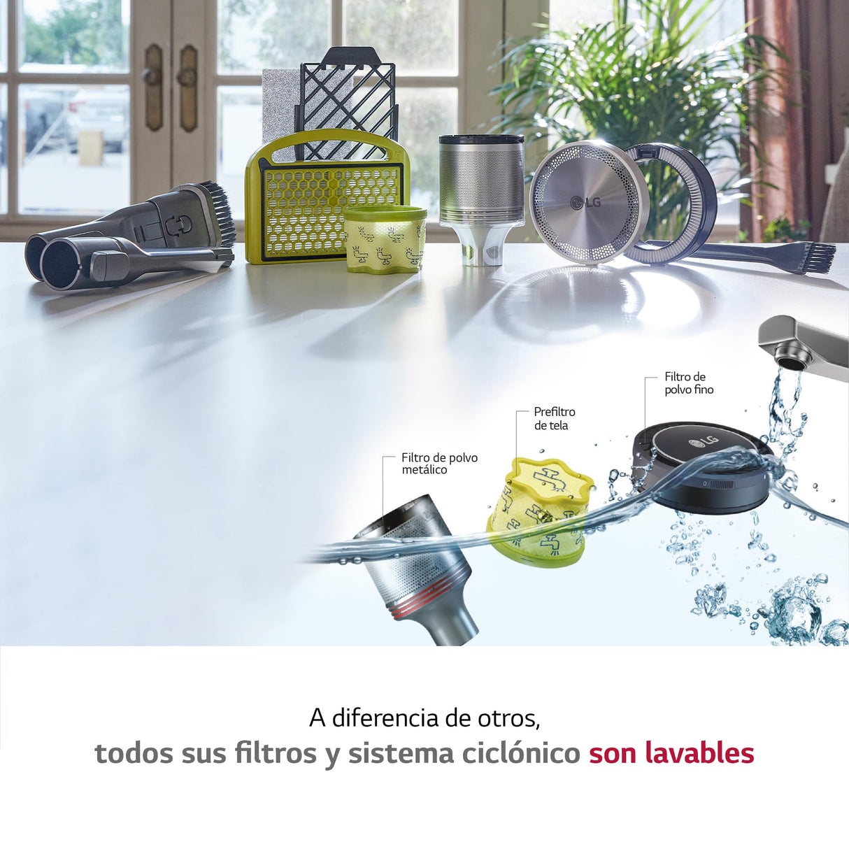 LG A9K-CORE2S - Aspirador Escoba, Kompressor 200W succión, con Doble batería y Sistema de compresión de Polvo, Silver