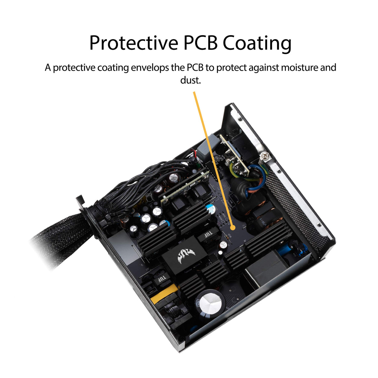 ASUS TUF-GAMING-750B - Fuente de alimentación 750W Bronze (80 Plus Bronze, Grado Militar, Doble rodamiento de Bolas, Revestimiento PCB, Axial-Tech, tecnología 0db, Cables apantallados) Negro