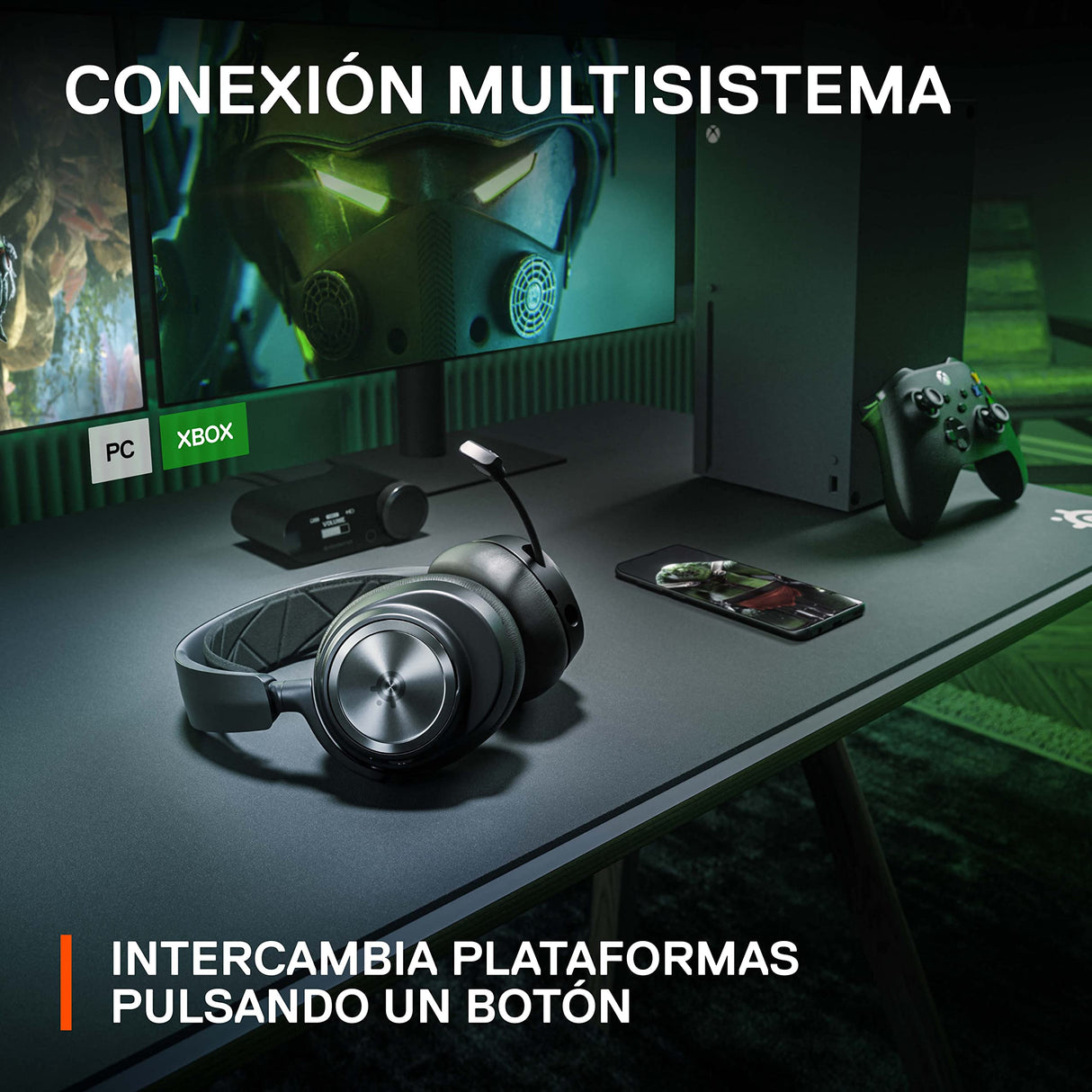 SteelSeries Arctis Nova Pro Wireless X - auriculares gaming multisistema Xbox - Controladores magnéticos de neodimio - Cancelación de ruido - Infinity Power System - Xbox, PC, PS5, PS4, Switch, móvil