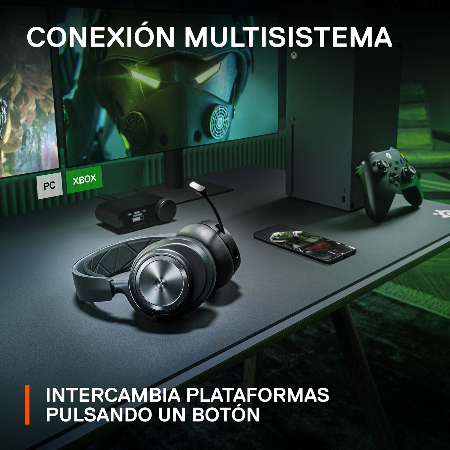 SteelSeries Arctis Nova Pro Wireless X - auriculares gaming multisistema Xbox - Controladores magnéticos de neodimio - Cancelación de ruido - Infinity Power System - Xbox, PC, PS5, PS4, Switch, móvil