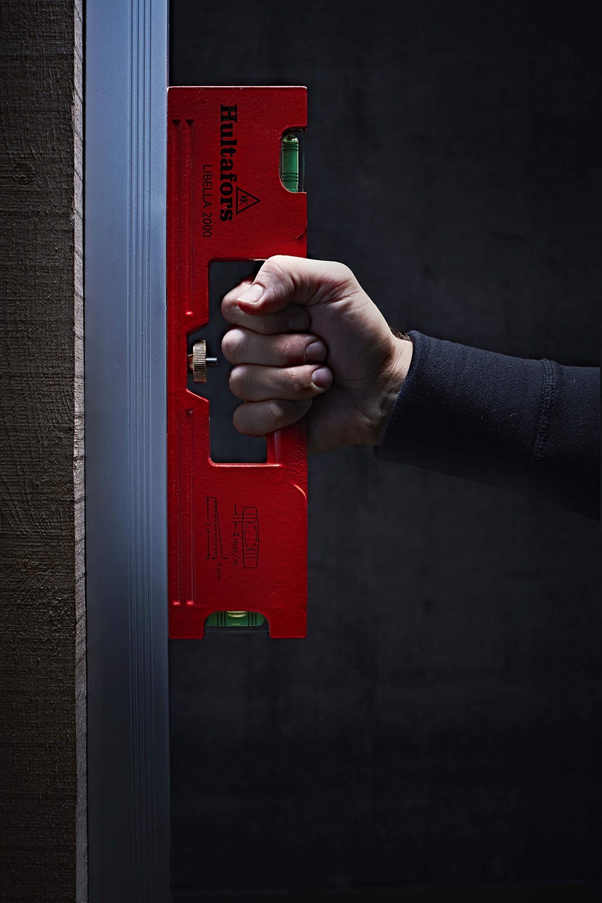 Hultafors 407001 Nivel de burbuja de aluminio "Libella 5,080.0 cm, color rojo