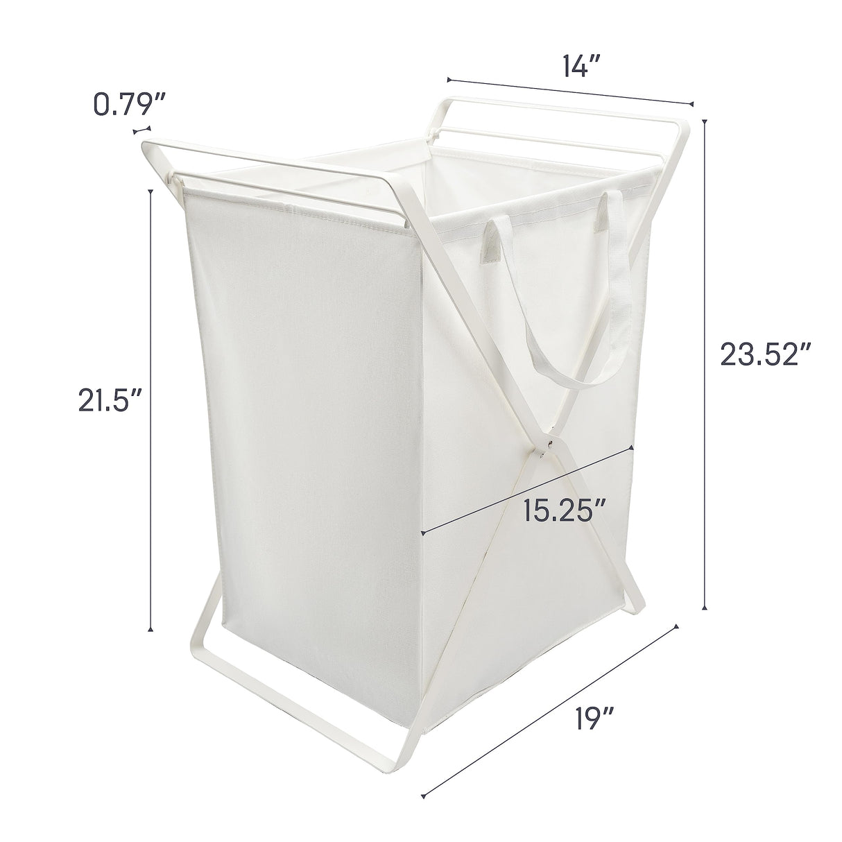 Yamazaki Home Laundry - Cesta de ropa para el hogar, forro de acero + algodón, aleación, blanco, L
