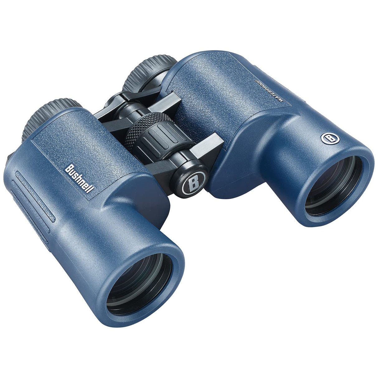 Bushnell - H2O 2 - Prismáticos 8x42 Azul Oscuro Porro - Completamente Multicoated - Impermeable/Antivaho - Oculares Twist Up - Deportes acuáticos - Náutica