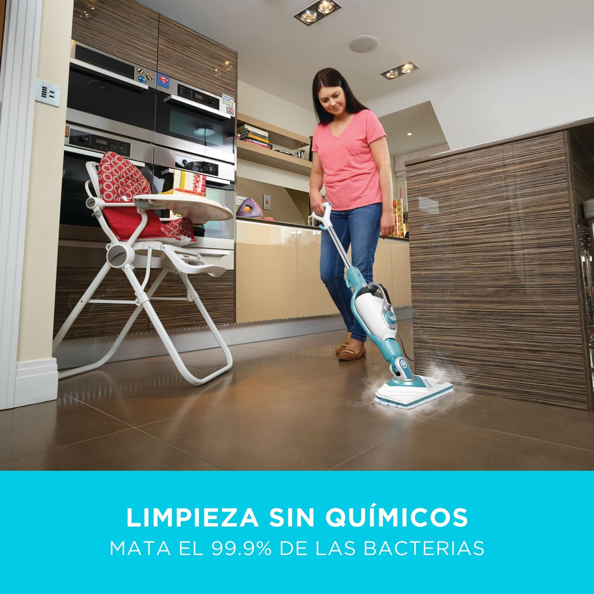 BLACK+DECKER Fregona de vapor 2 en 1 con guante limpiador de mano SteaMitt y 11 accesorios, BHSM166DSM-QS