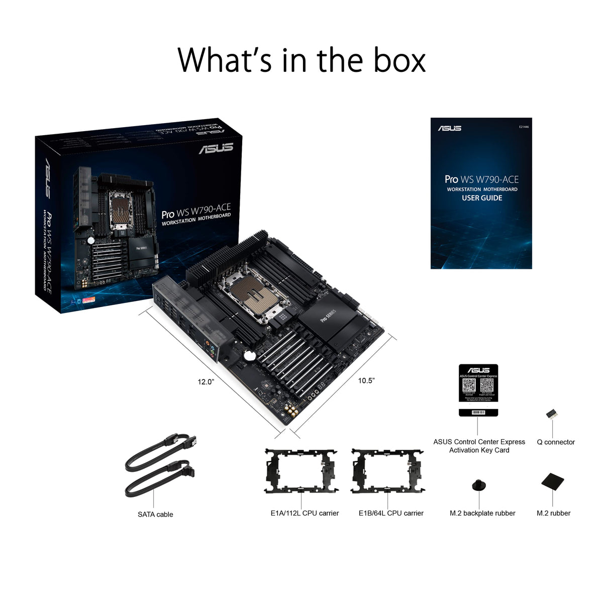 ASUS Pro W790-ACE Placa Base Intel W790 (LGA 4677 CEB con PCIe 5.0 x16, M.2, LAN 10G y 2.5G, gestión remota de Nivel de Servidor, 12+1+1 DrMOS, USB 3.2 Gen 2x2 Type-C Frontal y Trasero), Negro