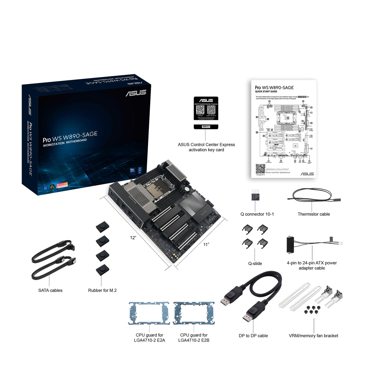 Asus Pro Ws W890-Sage - Motherboard - Ssi Ceb - Lga4710-2 Socket - W890 Chipsatz - Usb4, Usb 3.2 Gen 2, UsB-C 3.2 Gen 2x2, Usb 3.2 Gen 1 - 2.5 Gigabi
