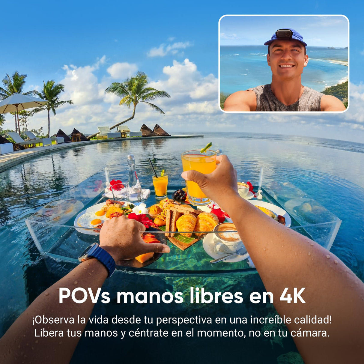 Insta360 GO 3S Kit de Viaje - Cámara Vlogging 4K, POV Manos Libres, Móntala Donde Quieras, Estabilización, 140 Min de batería, Impermeable 10 M, Edición IA, Apple Find My, Vlog, Viajes, Negro
