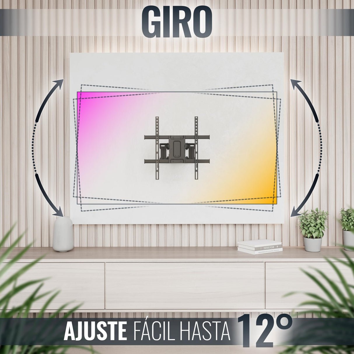 RICOO Soporte TV Pared 32-65" Pulgadas (81-165cm) S7244 Brazo articulado Giratorio Inclinable Colgador televisiΓ³n Universal VESA 200x200-400x400 Negro