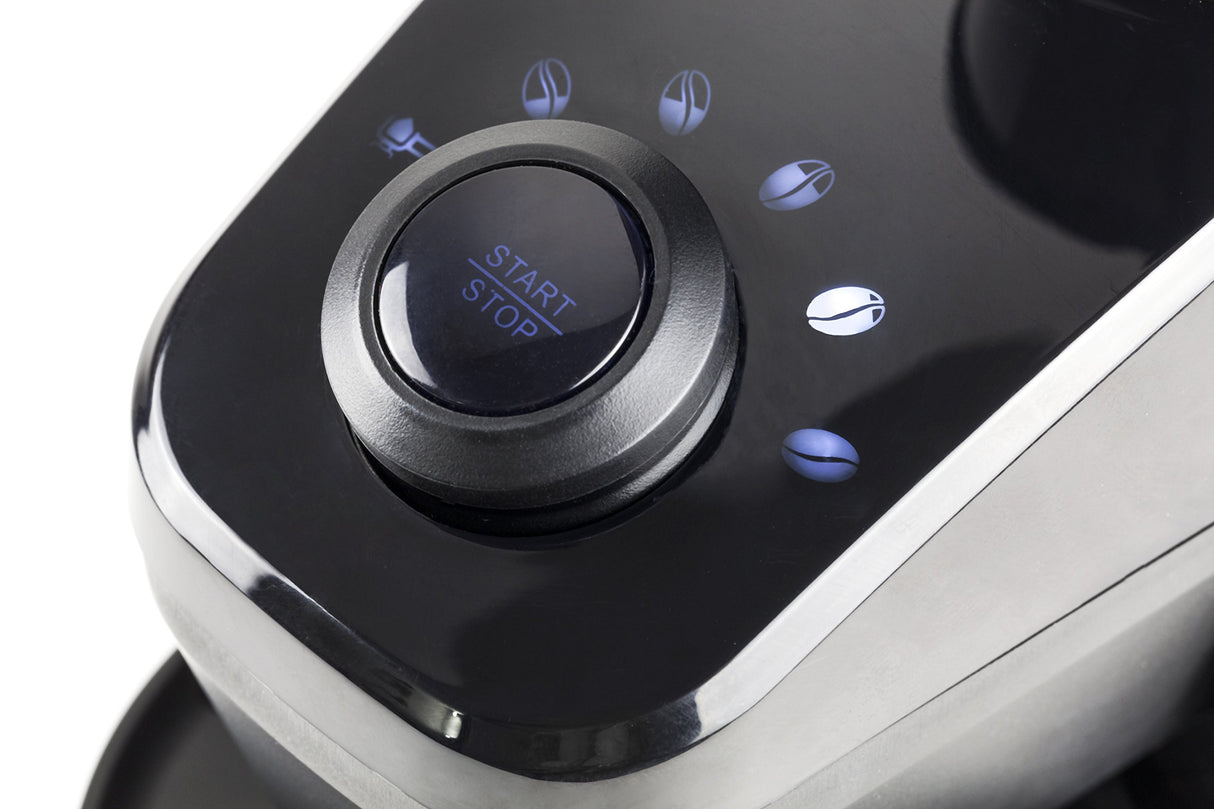 Caso Barista Flavour, Eléctrico Diseño de Molinillo de café, Grado de molienda en 15 Niveles con Molinillo de Acero Inoxidable Resistente, aromaschonend, para un café & Café expreso
