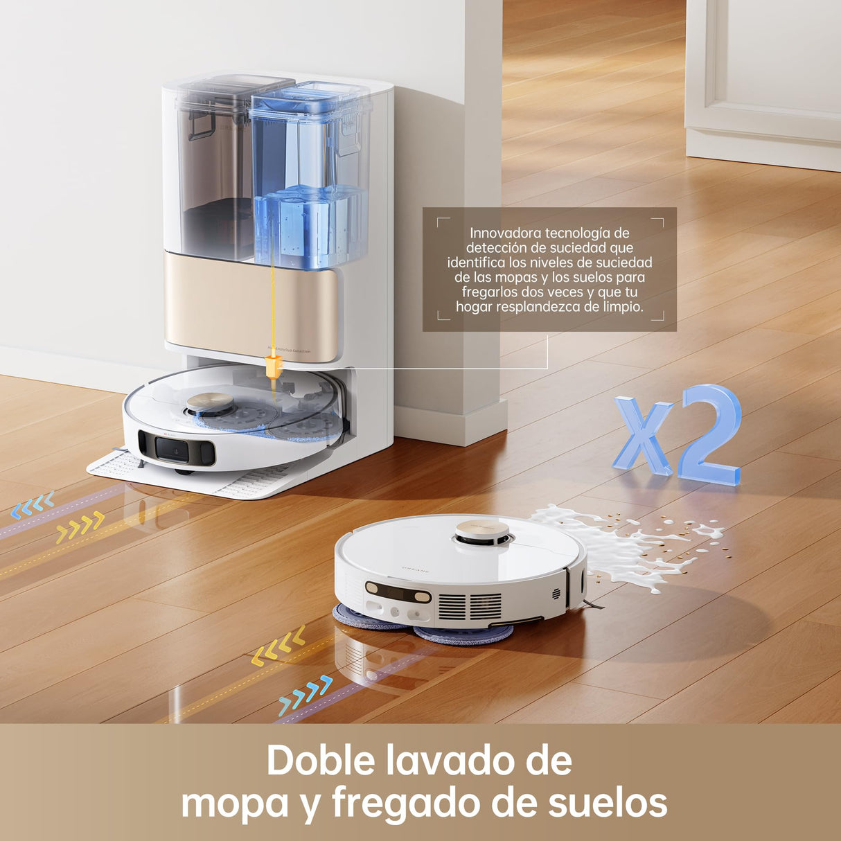 DREAME L10S Pro Ultra Heat Robot Aspirador y Friegasuelos con Base de Autovaciado Blanco