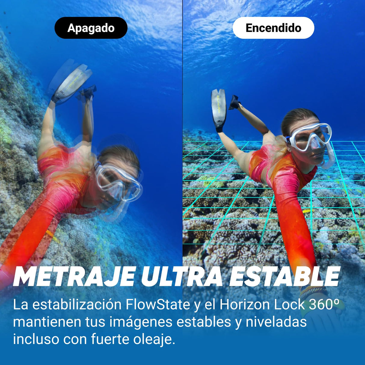 Insta360 X4 Paquete Invisible de Buceo - Cámara de acción Impermeable 8K 360, Vídeo 4K Gran Angular, Selfie Stick Invisible, Protectores de Lente Extraíbles, 135 Min Batería, Edición IA