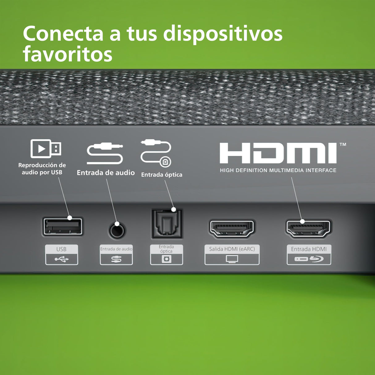 Philips TAB7908/10 Barra De Sonido 5.1.2 con Subwoofer Inalámbrico | 740W | Dolby Atmos | DTS Virtual:X | Sonido Envolvente | Roku TV EasyLink | Remoto | Soporte De Pared | Negro