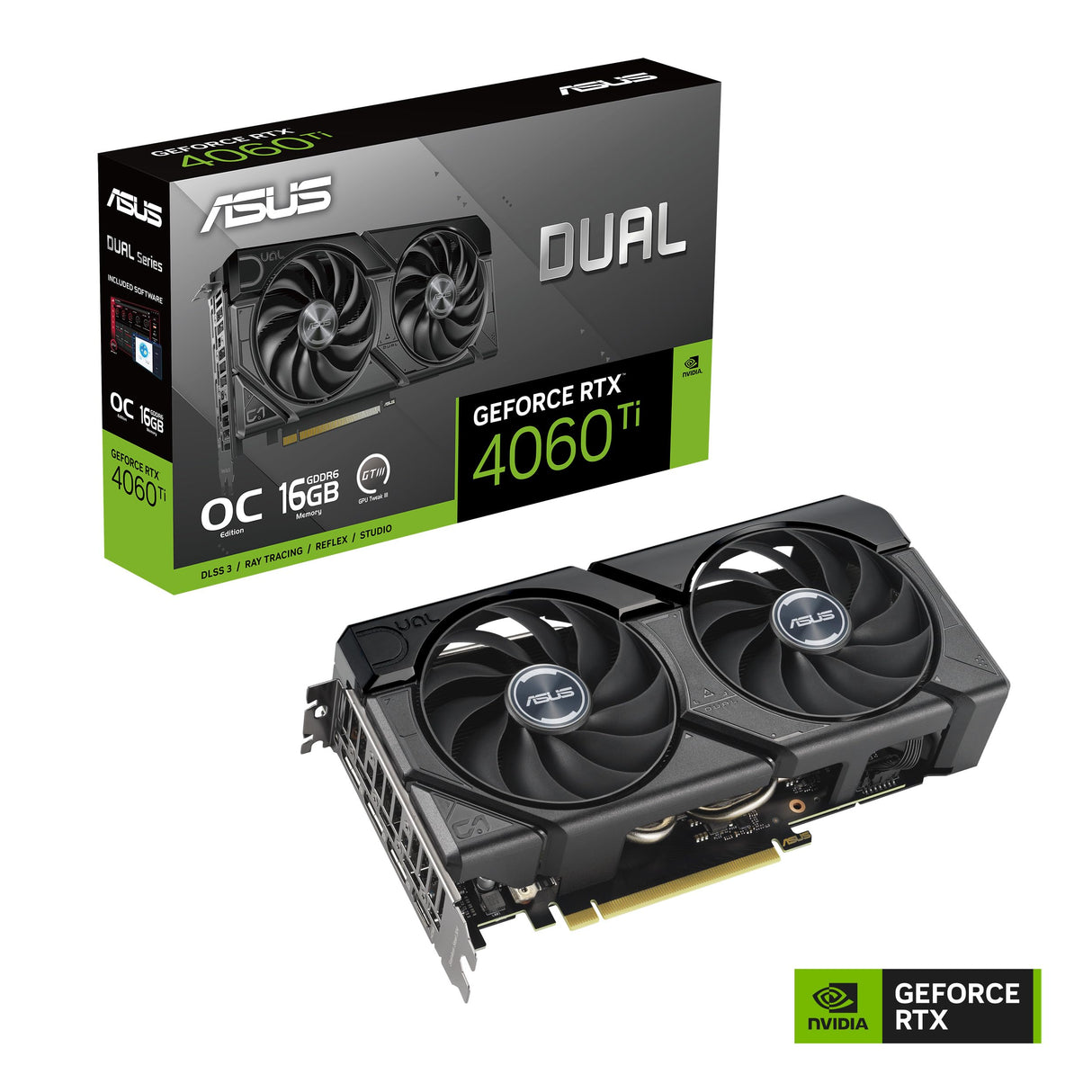 ASUS Dual GeForce RTX 4060 Ti EVO 16GB GDDR6 (PCIe 4.0, 16GB GDDR6, DLSS 3, HDMI 2.1a, DisplayPort 1.4a, diseño de 2,5 Ranuras, diseño de Ventilador Axial-Tech, tecnología 0dB)
