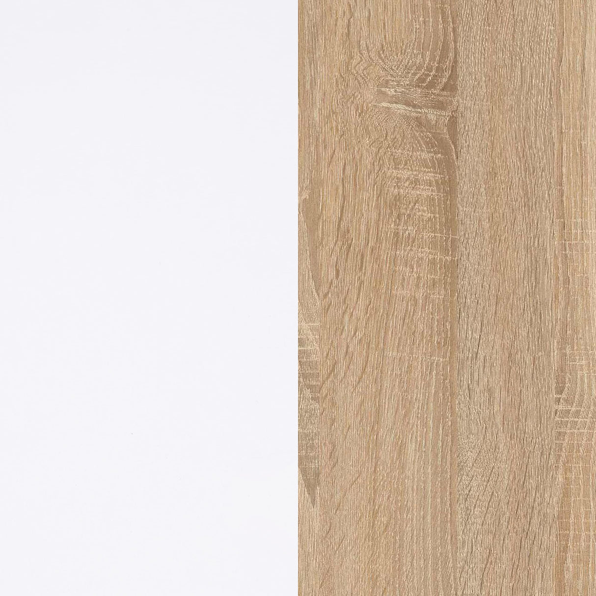 duehome | Escritorio Juvenil con Estanteria Reversible, Mesa de Ordenador, Modelo Cosmic, Acabado en Blanco Artik y Roble Canadian, Medidas: 120 cm (Largo) x 53 cm (Ancho) x 144 cm (Alto)