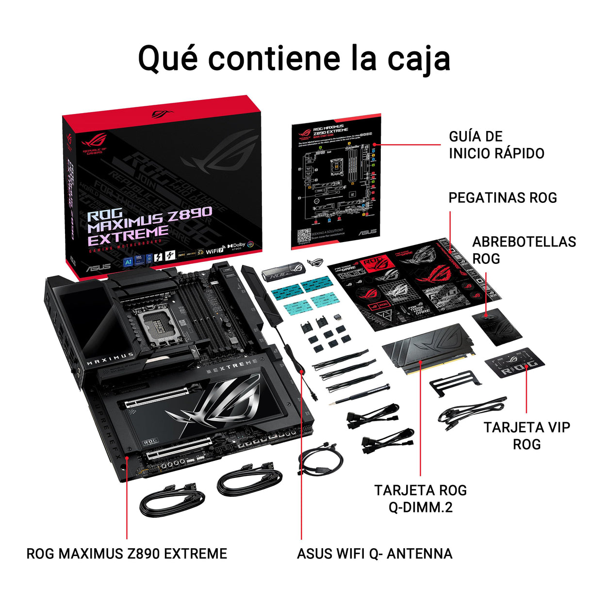 ASUS ROG Maximus Z890 Extreme - Placa Base E-ATX, 24+2+1+2 etapas de Potencia, DDR5, PCIe 5.0 Compatible con GPU de última generación, Seis Ranuras M.2, WiFi 7, Puertos Thunderbolt 5
