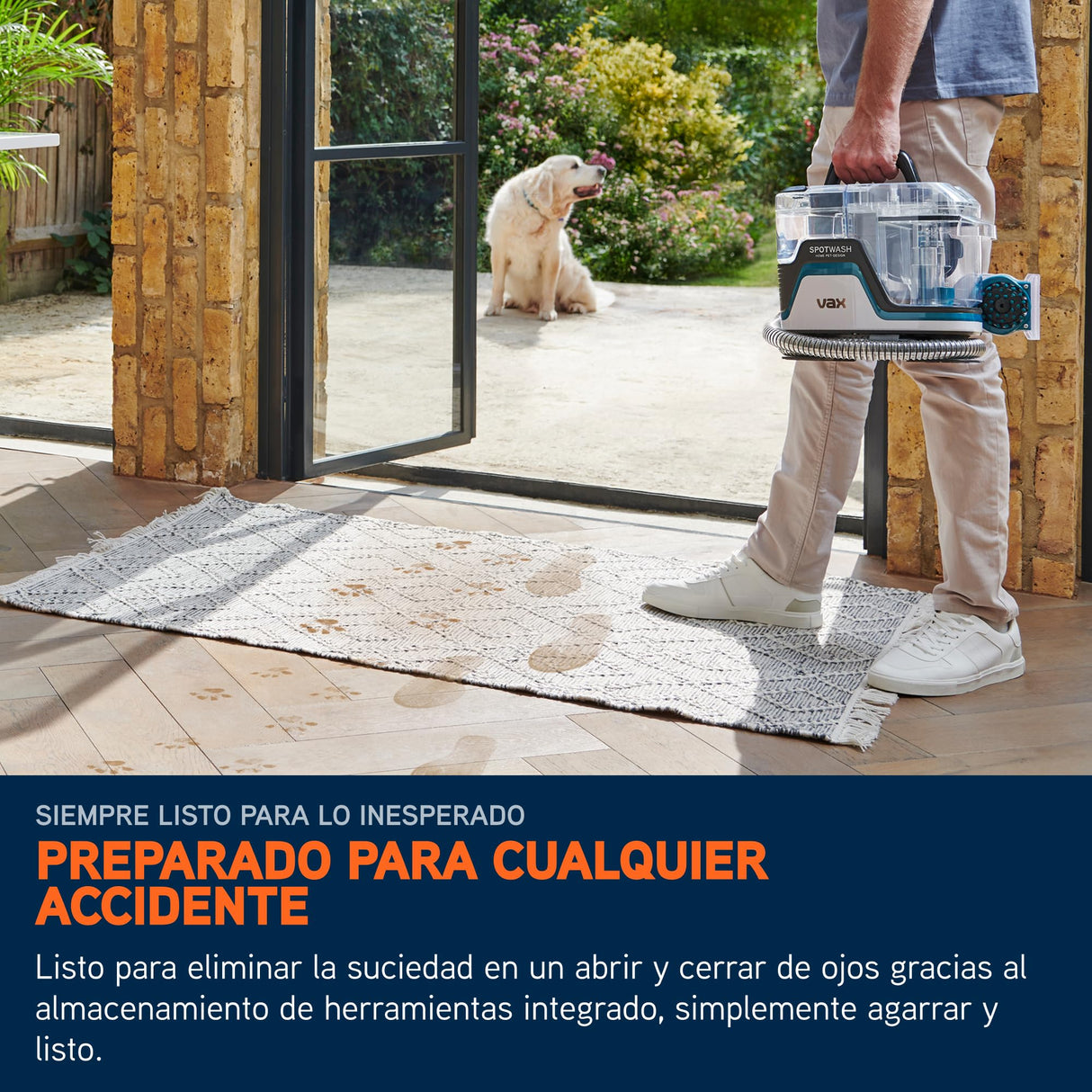 Vax Limpiador quitamanchas SpotWash Home Duo Pet-Design, quitamanchas para alfombras, tapicerías con tecnología SpinScrub, limpieza de alto rendimiento para suciedad de mascotas, secado rápido