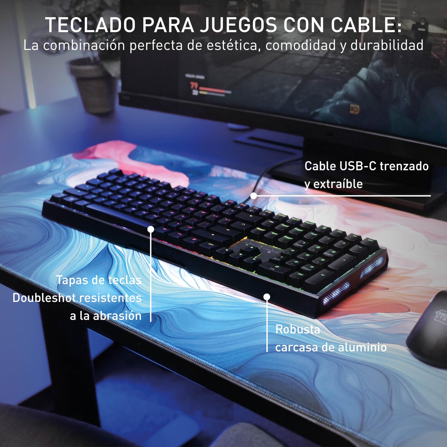 CHERRY XTRFY MX 3.1, Teclado Gaming mecánico, distribución de teclado alemán (QWERTZ), iluminación RGB, carcasa de aluminio, conexión USB-A, switches MX2A BROWN, negro
