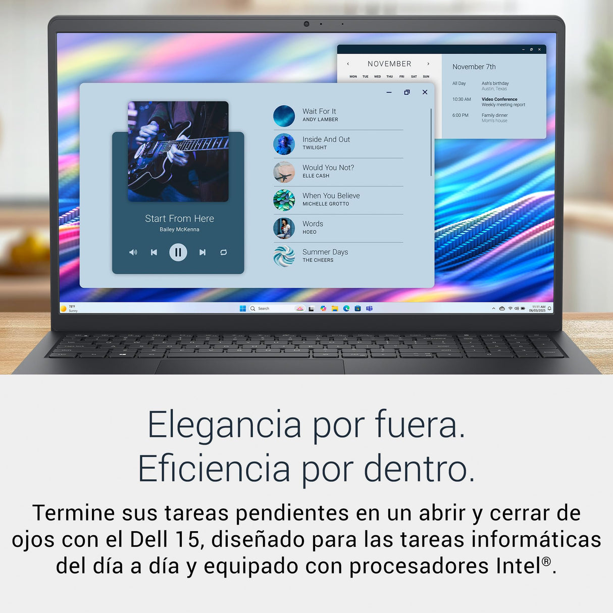 Dell 15 Ordenador PortátilDC15250 15.6" FHD (1920 x 1080) 120 Hz, Procesador Intel Core i5-1334U, Gráficos Intel UHD, 16GB RAM, 512GB SSD, Windows 11 Home, Teclado QWERTY Espanol - Negro Carbón