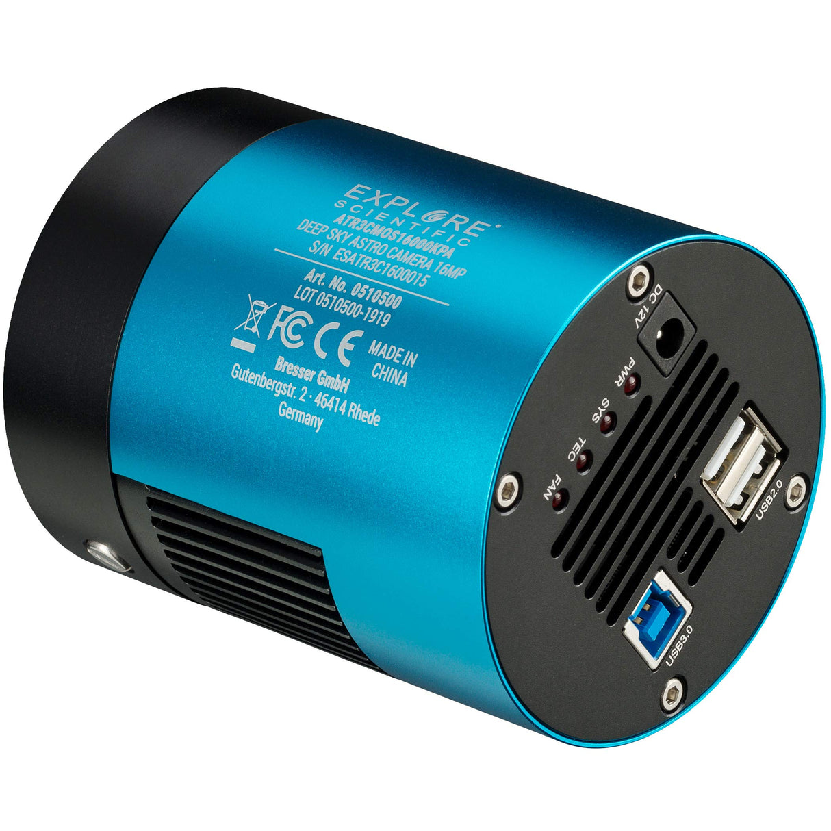 Explore Scientific Deep Sky Astro - Cámara a Color de 16 MP USB 3.0 con Sensor Panasonic CMOS y refrigeración Activa