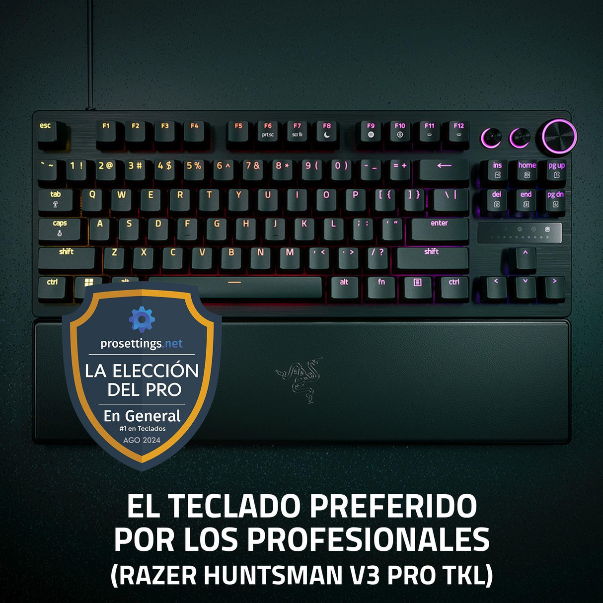 Razer Huntsman V3 Pro TKL - A Teclado óptico analógico para Esports (Modalità Attivazione Rapida, Dial Digital multifunción y Botones de Control específicos) US-Layout | Negro