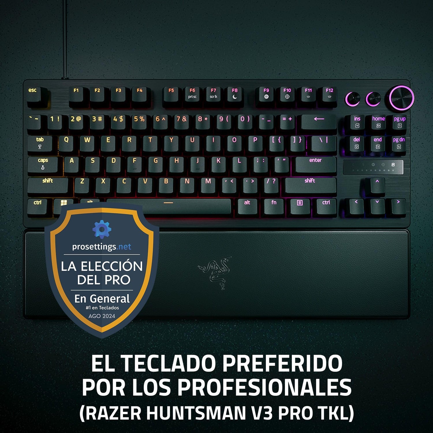 Razer Huntsman V3 Pro TKL - A Teclado óptico analógico para Esports (Modalità Attivazione Rapida, Dial Digital multifunción y Botones de Control específicos) US-Layout | Negro