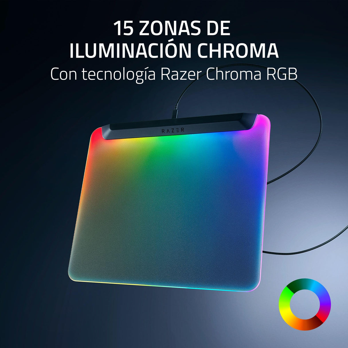 Razer Firefly V2 Pro - Alfombrilla de ratón para Juegos con retroiluminación RGB - Puerto USB Integrado (iluminación LED de 15 Zonas, Superficie con Textura micrograbada) Negro