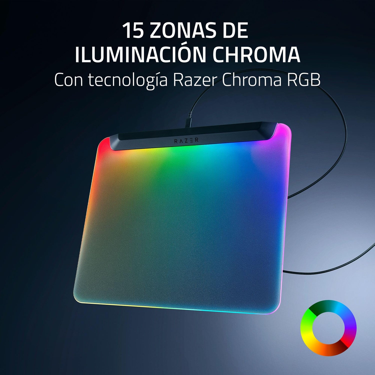 Razer Firefly V2 Pro - Alfombrilla de ratón para Juegos con retroiluminación RGB - Puerto USB Integrado (iluminación LED de 15 Zonas, Superficie con Textura micrograbada) Negro
