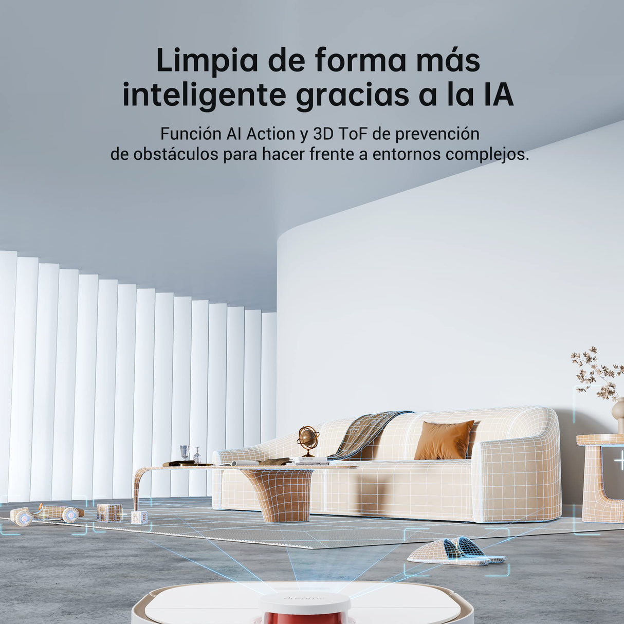 Dreame W10 Pro Robot Aspirador y Fregasuelos con Estación de Autolimpieza Automática, Potencia Succión 4000 Pa, Detección de Obstáculos 3D, Mapeo de navegación Lidar, WiFi/App/Alexa, Color Blanco