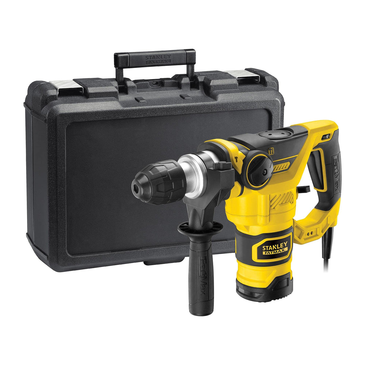 STANLEY FATMAX Martillo percutor SDS Plus 1.250W, Impacto 3.5J, Velocidad 850rpm, 3 Funciones de Golpeo, Incluye Maletín de Transporte y Accesorios Gama FATMAX, FME1250K-QS