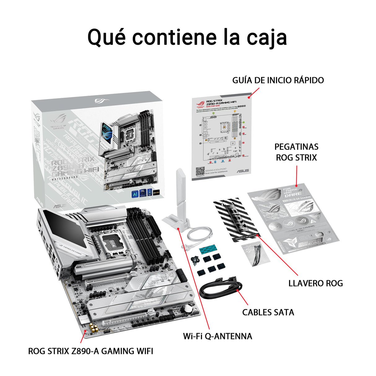 ASUS ROG Strix Z890-A Gaming WiFi - Placa Base ATX, 16+1+2+2 etapas de Potencia, DDR5, PCIe 5.0 Compatible con GPU de última generación, Cinco Ranuras M.2, WiFi 7, AI Overclocking, AI Networking II